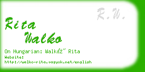 rita walko business card